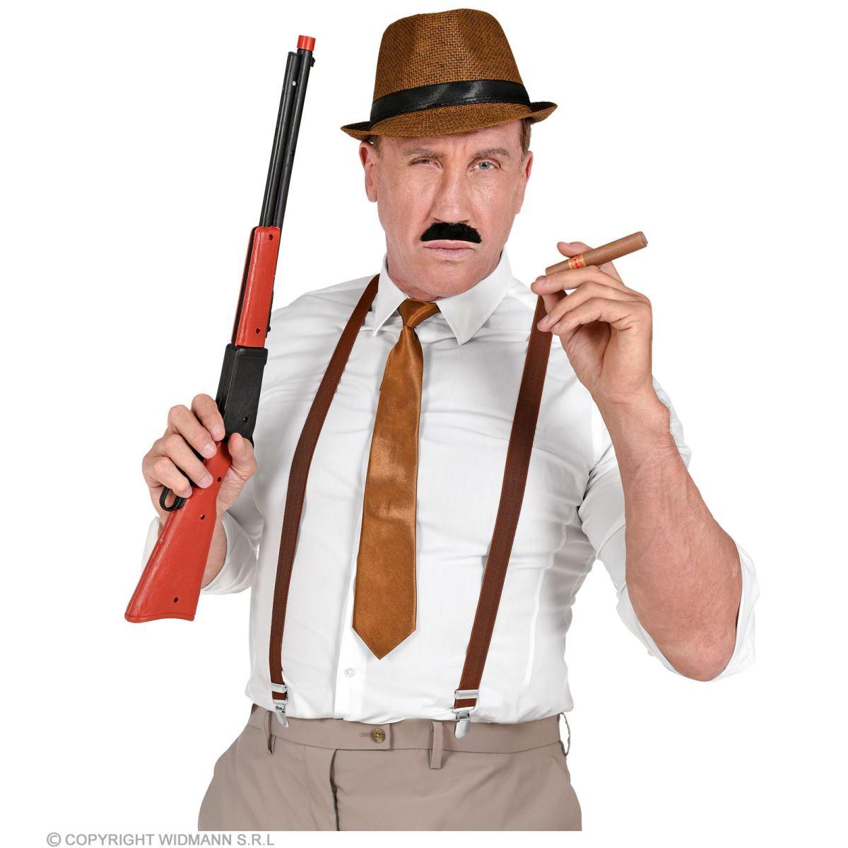 Anni '20 con Cappello Bretelle Cravatta Baffi e Sigaro Set pz.5 |Widmann