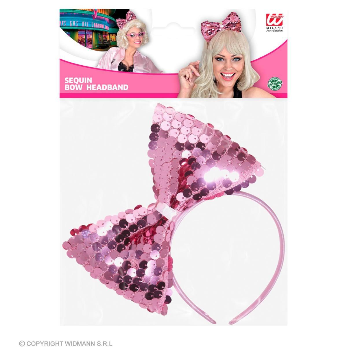 Cerchietto con Fiocco in Paillettes Rosa |Widmann