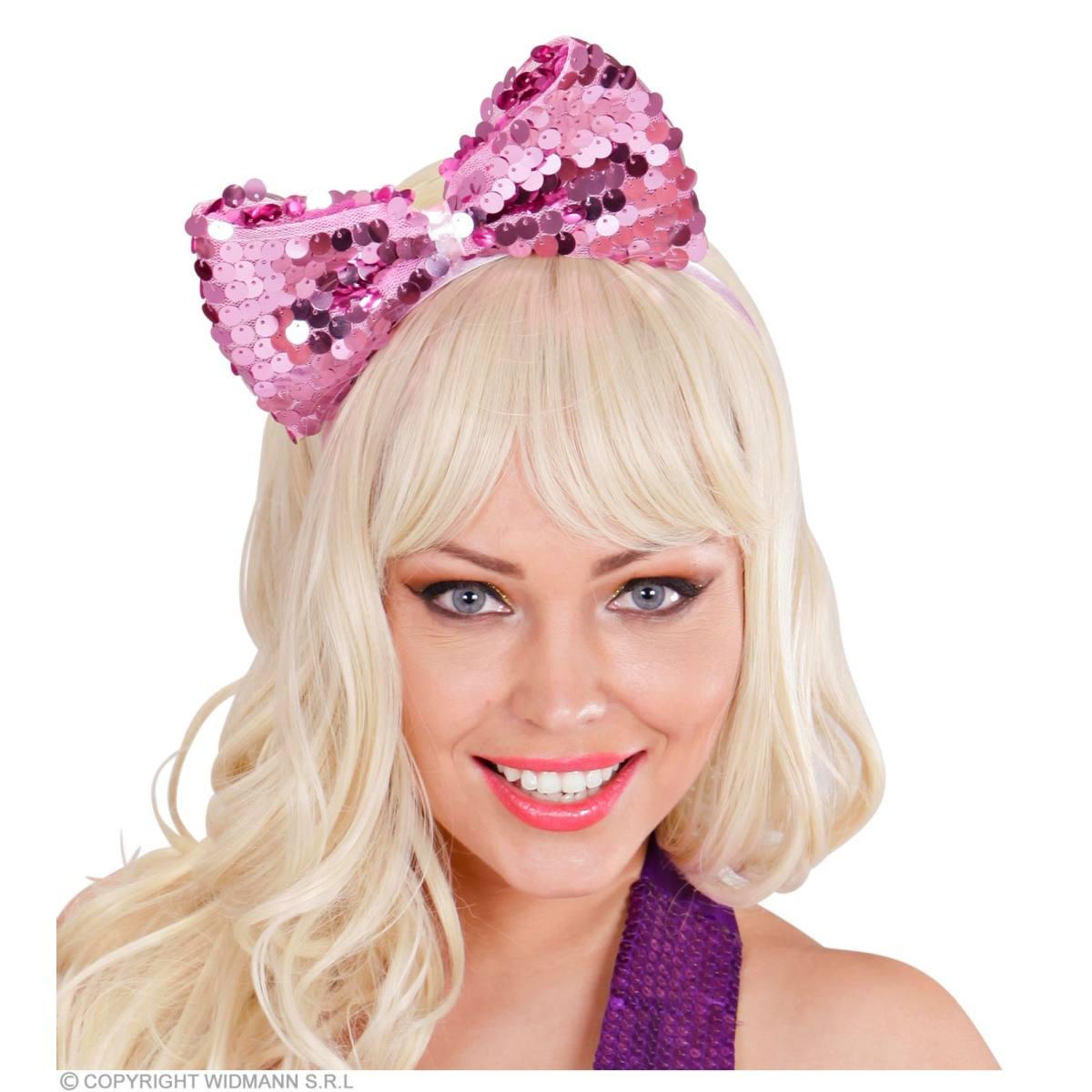 Cerchietto con Fiocco in Paillettes Rosa |Widmann