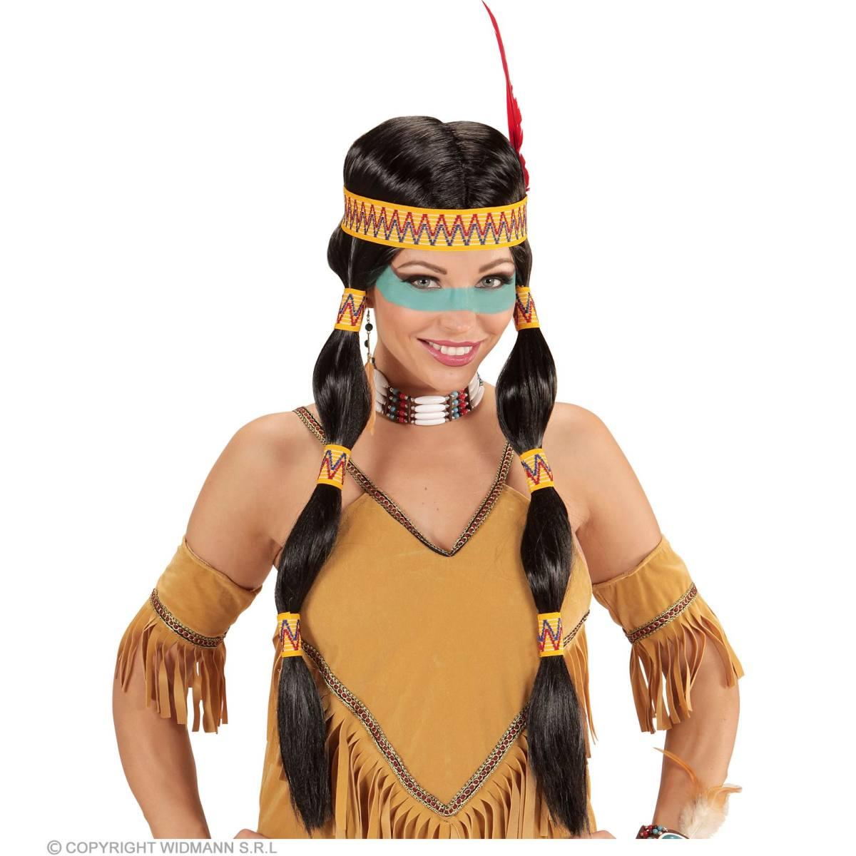 Parrucca Indiana Squaw con Cocche e Fascia |Widmann
