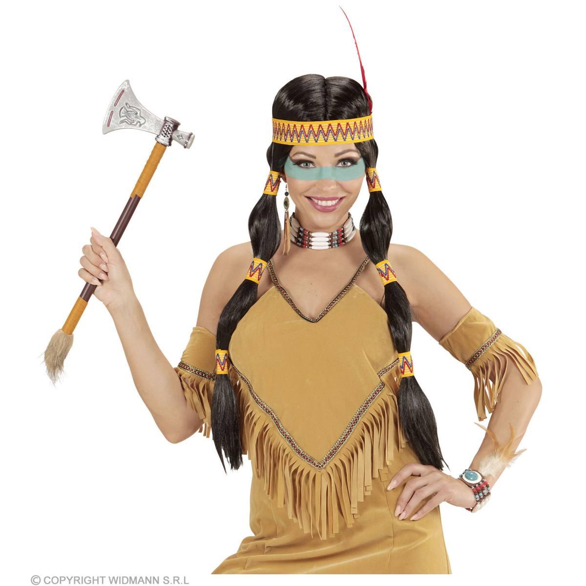 Parrucca Indiana Squaw con Cocche e Fascia |Widmann