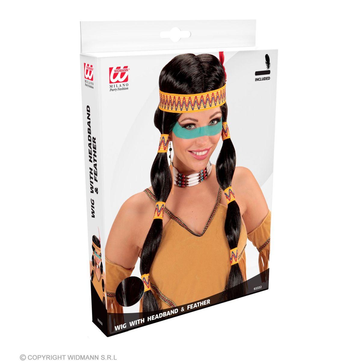 Parrucca Indiana Squaw con Cocche e Fascia |Widmann