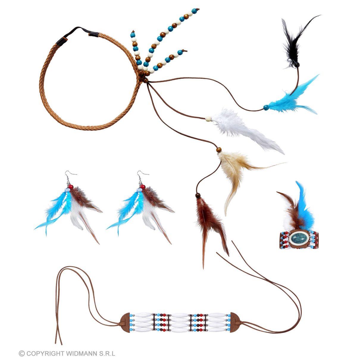 Indiana con Fascia Orecchini e Collana Bracciale Set pz.4 |Widmann