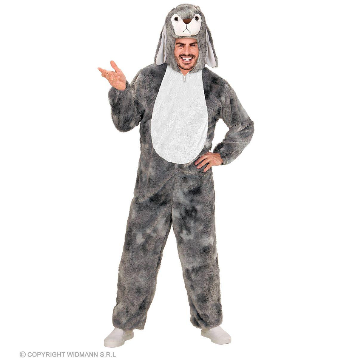 Costume Coniglio Grigio Peluche Soft |Widmann