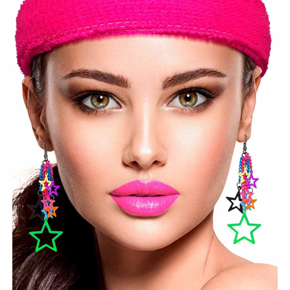 Orecchini Stelle Color Anni '80 |Widmann