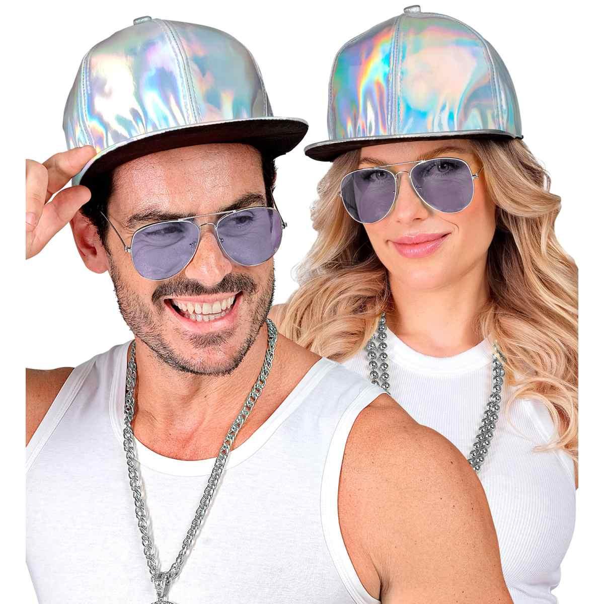 Cappello Berretto Argento Olografico Anni '80 |Widmann