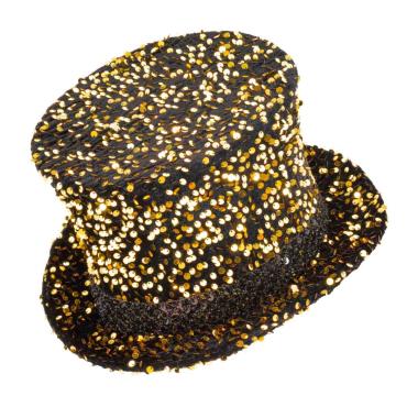 Cappello Cilindro Oro con Paillettes |Widmann