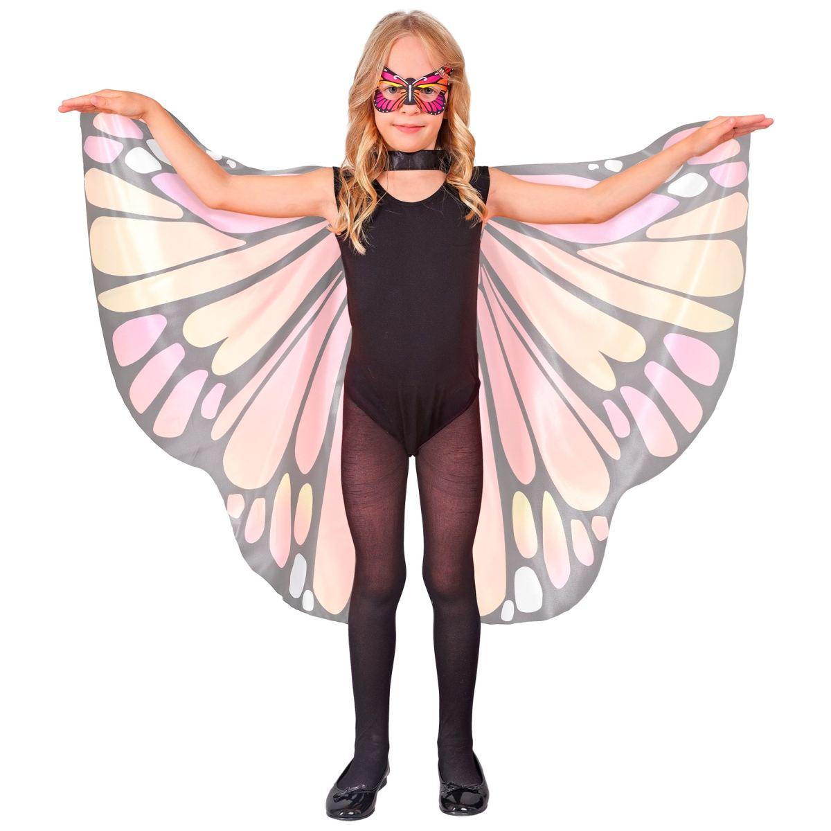 Ali Farfalla Rosa Arancio con Maschera cm.100x70 |Widmann