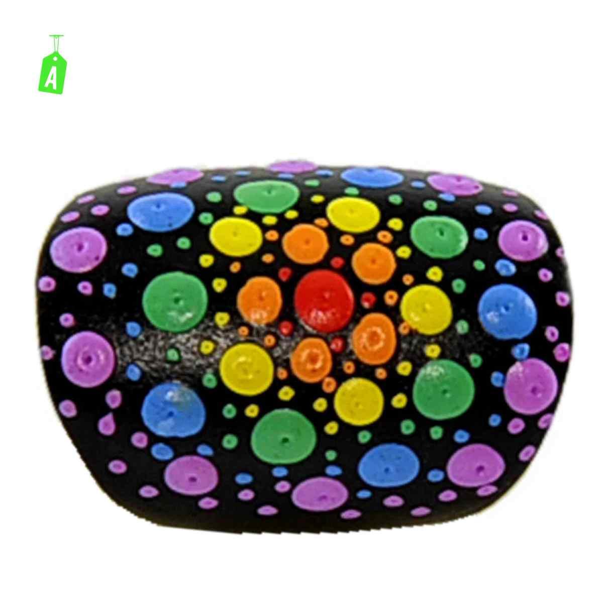 Anello Legno Nero con Cerchi Puntinati 4 Colori |Carnival Toys