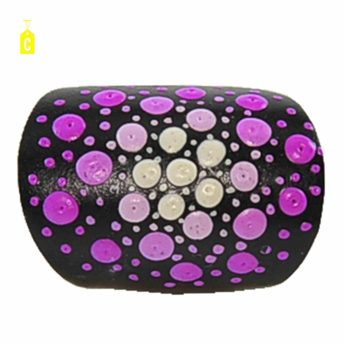 Anello Legno Nero con Cerchi Puntinati 4 Colori |Carnival Toys