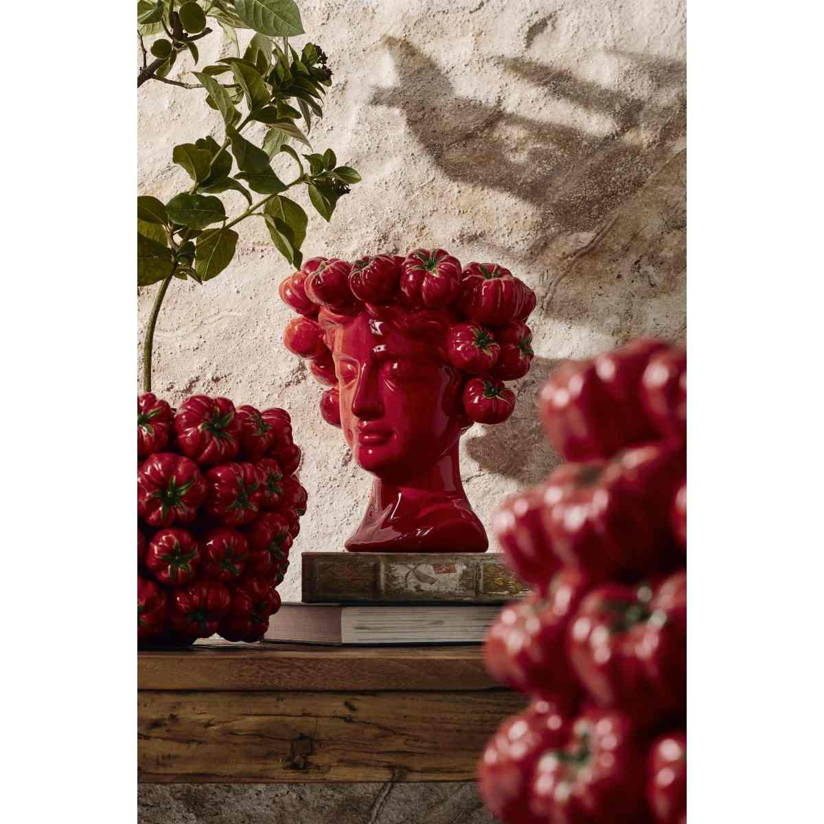 Vaso Ceramica Pomodori Rossi cm.33x22 | Bizzotto