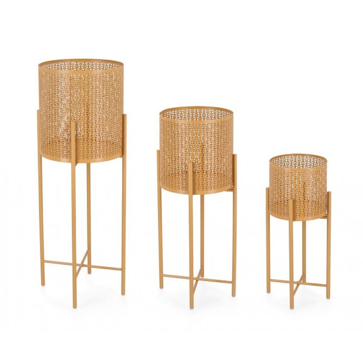 Portavaso Samir Tondo Alto Giallo cm.ÃƒÂ˜30x76,5 | Bizzotto