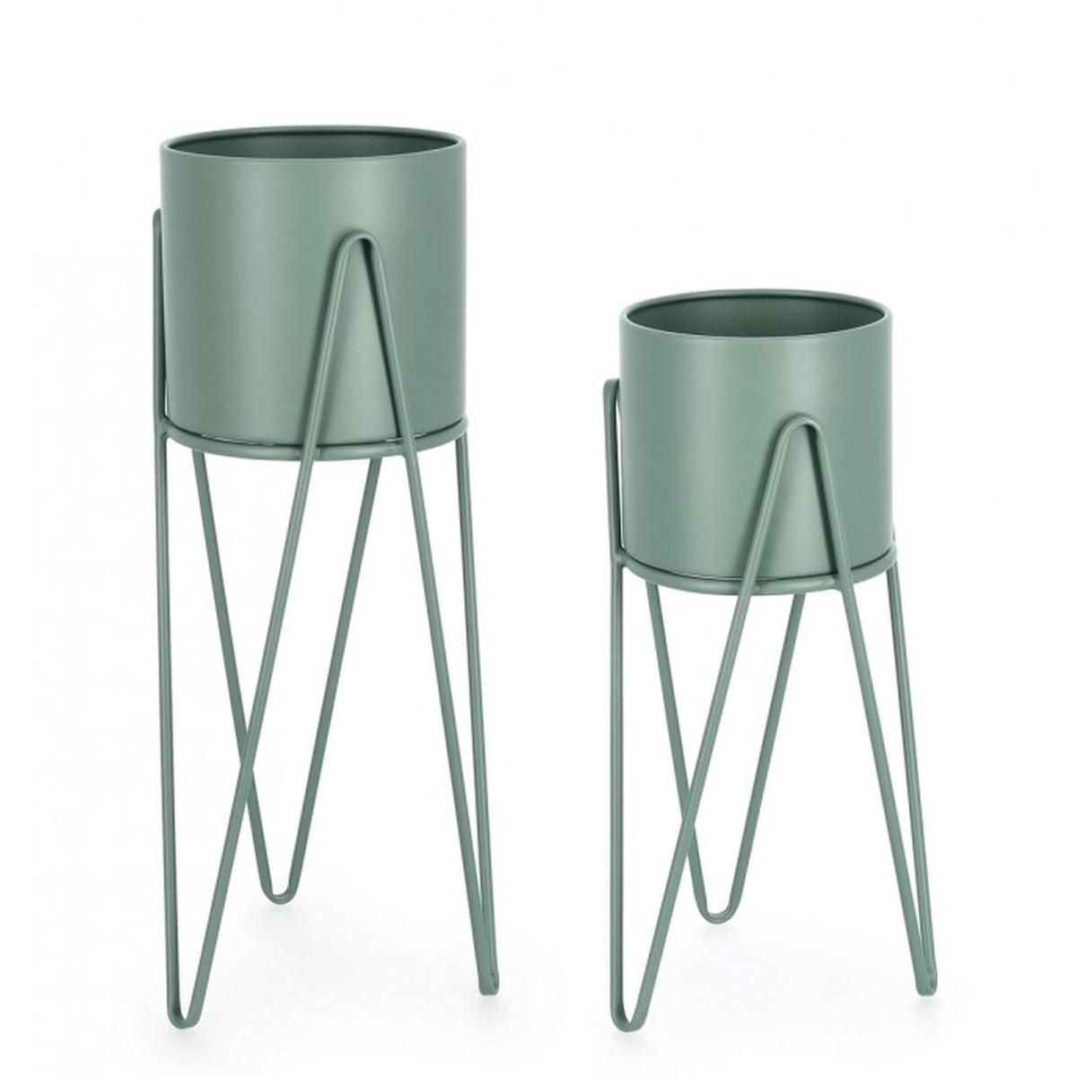 Portavaso Madelyn Tondo Verde Salvia cm.ÃƒÂ˜21,5x46 | Bizzotto