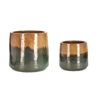 Portavaso Terracotta Thran Verde Ocra cm.ÃƒÂ˜48x43 | Bizzotto