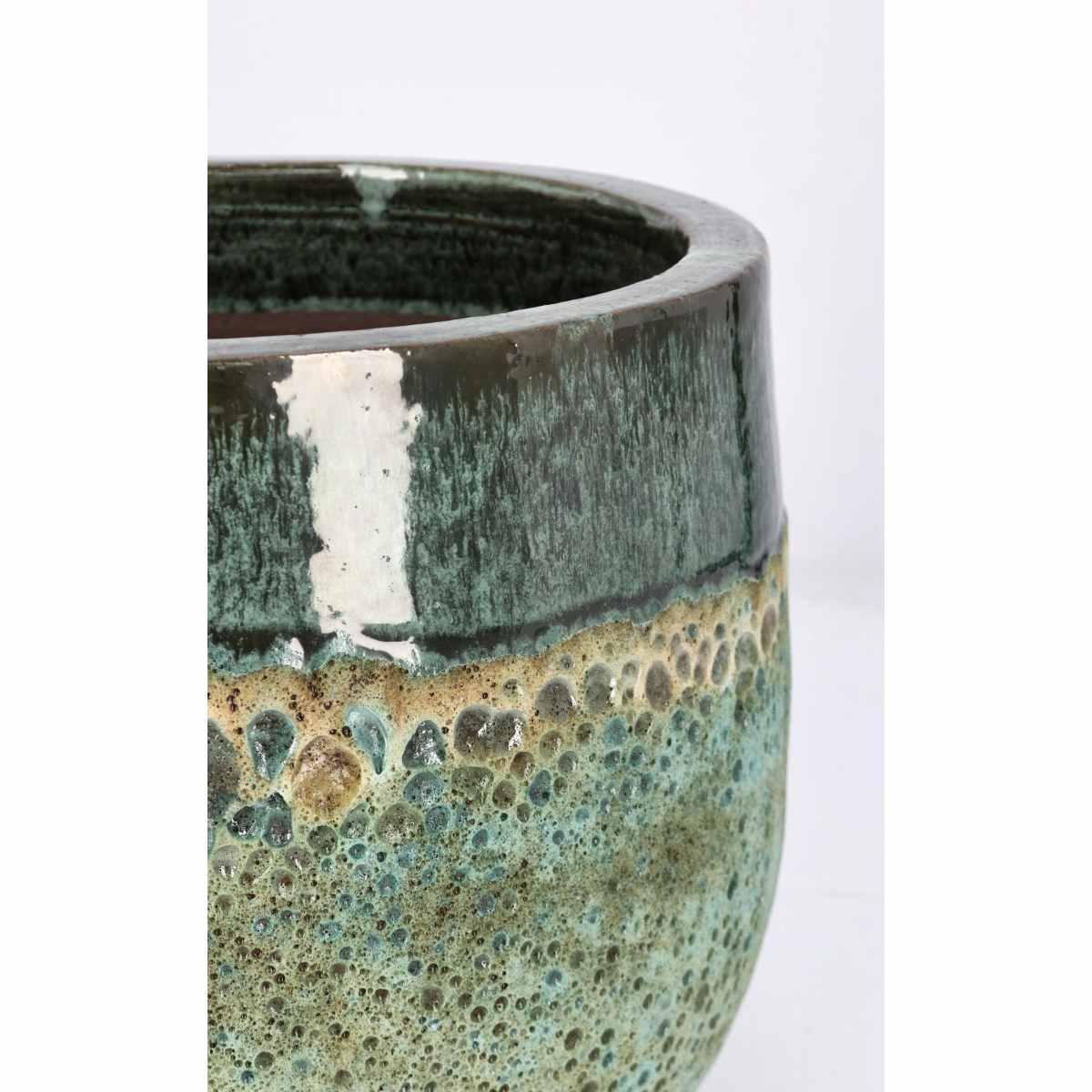 Portavaso Terracotta Duyen Ciotola Verde Giada cm.ÃƒÂ˜27x24 | Bizzotto