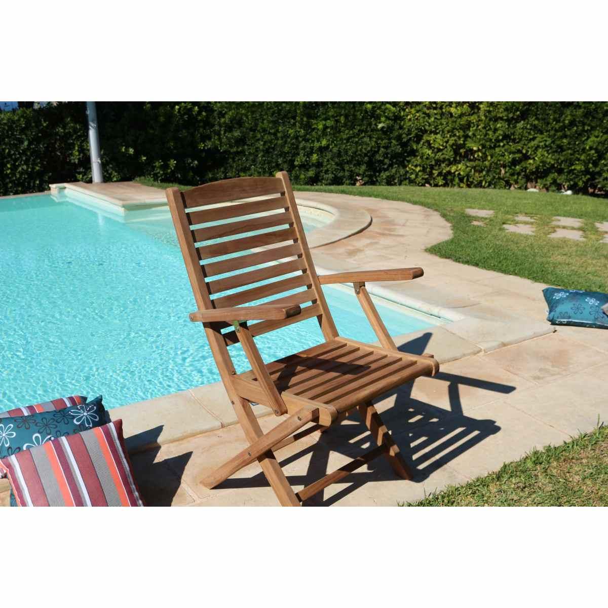 Poltrona Legno Mara Pieghevole cm.57x55x98 | Re Garden