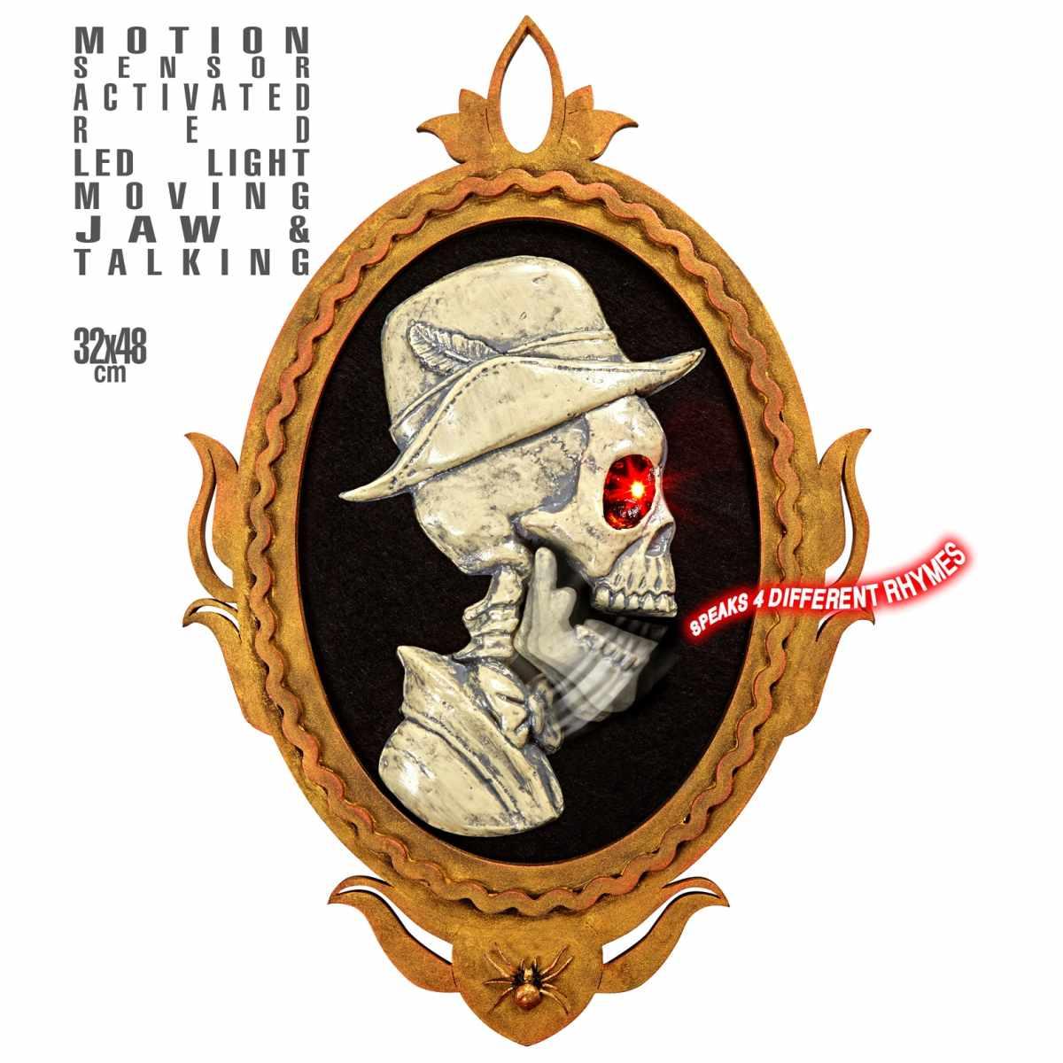 Quadro PVC Teschio Animato con Luci Suoni e Movimento cm.32x48 |Widmann