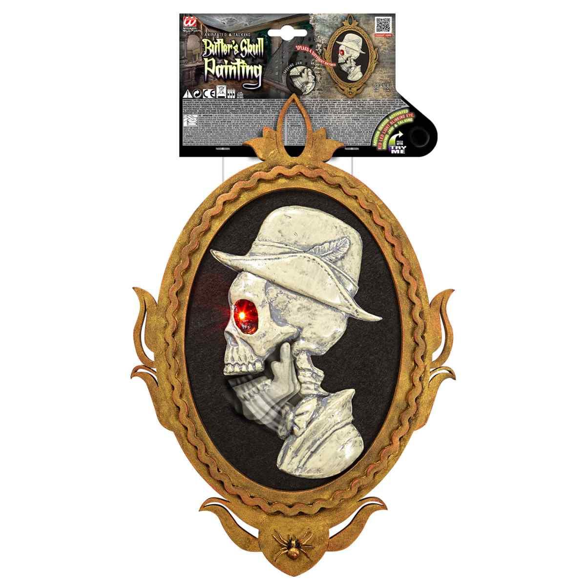 Quadro PVC Teschio Animato con Luci Suoni e Movimento cm.32x48 |Widmann