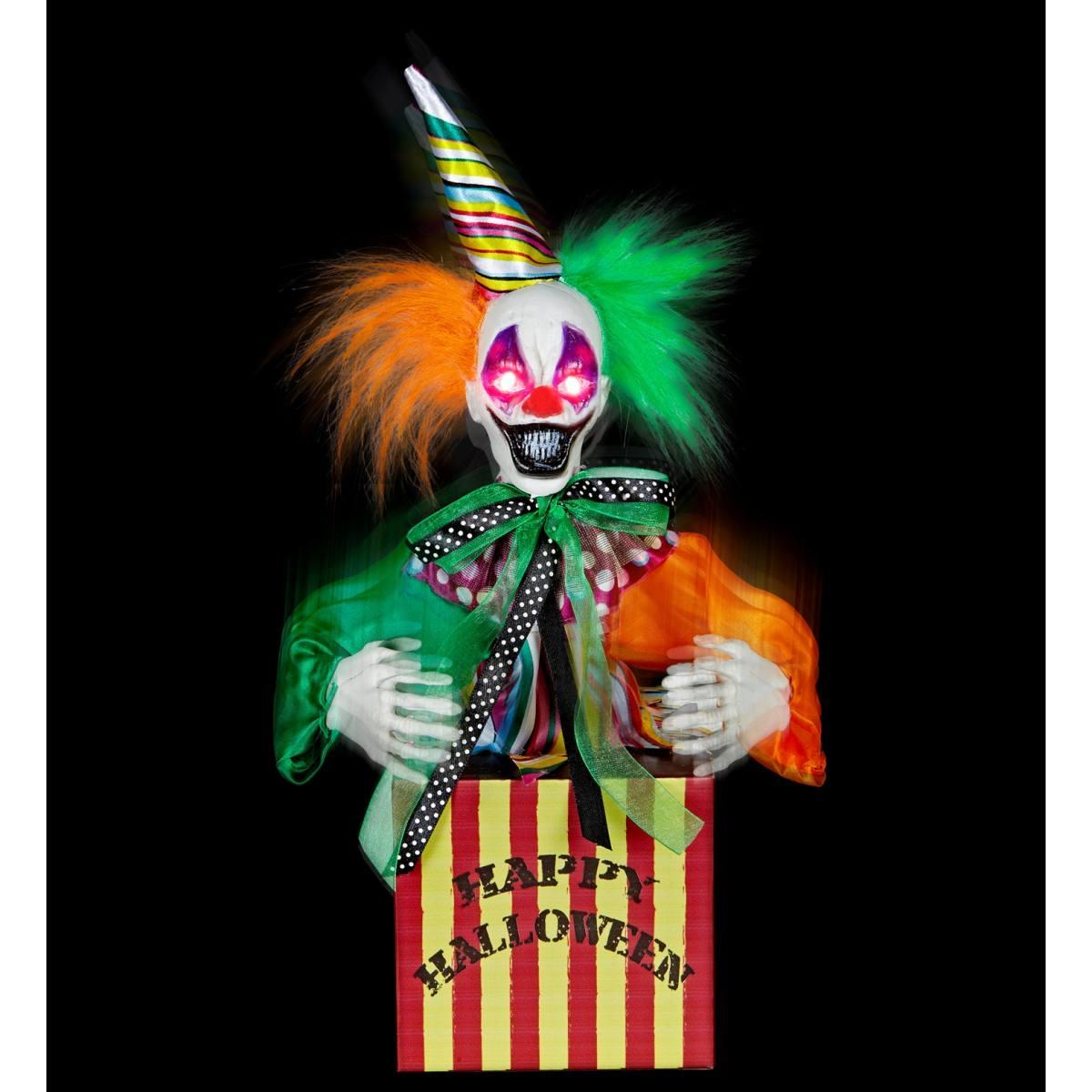 Scatola Clown Horror Che Salta con Luci cm.37 |Widmann