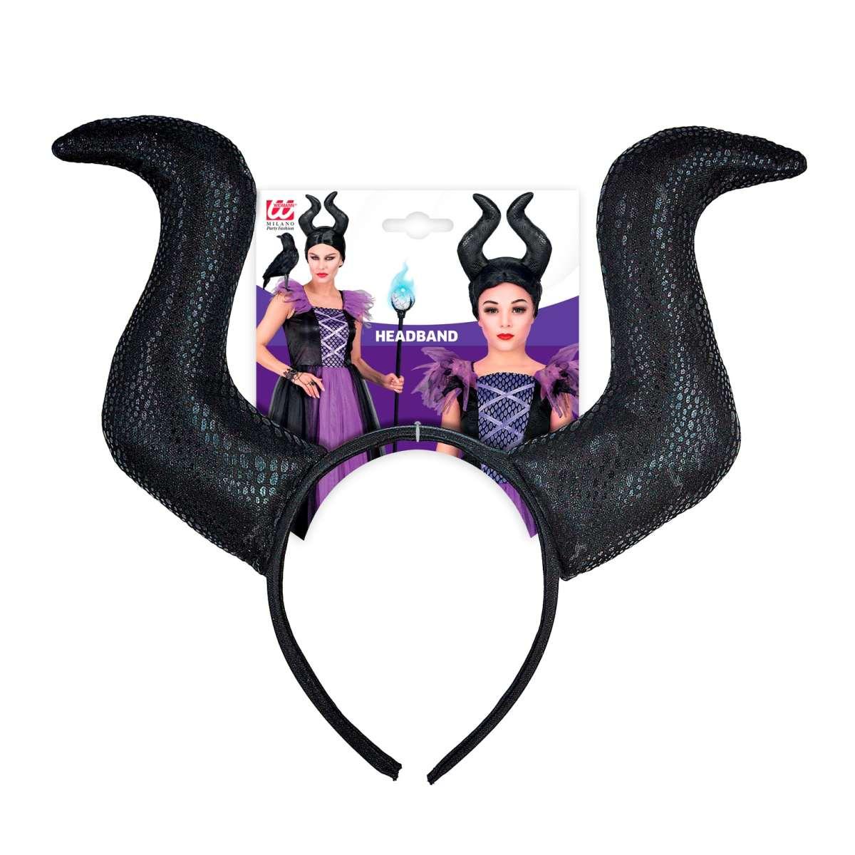 Cerchietto Strega Malefica con Corna Nere |Widmann