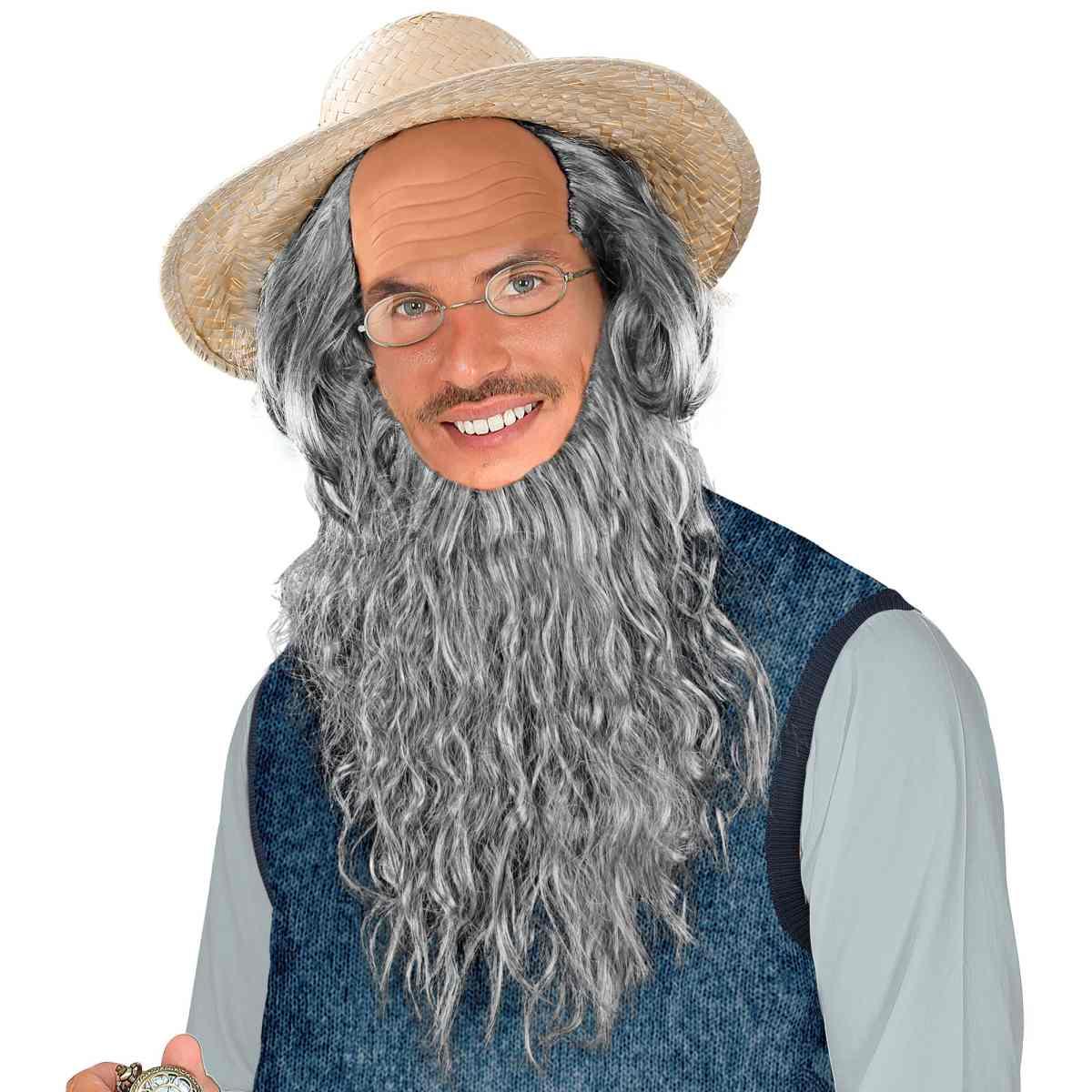 Parrucca Amish con Calotta Barba e Occhiali |Widmann