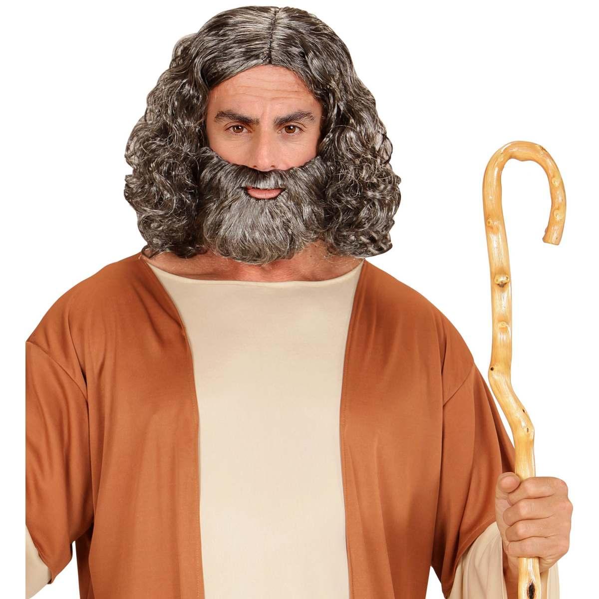 Parrucca Castana Biblica con Barba |Widmann