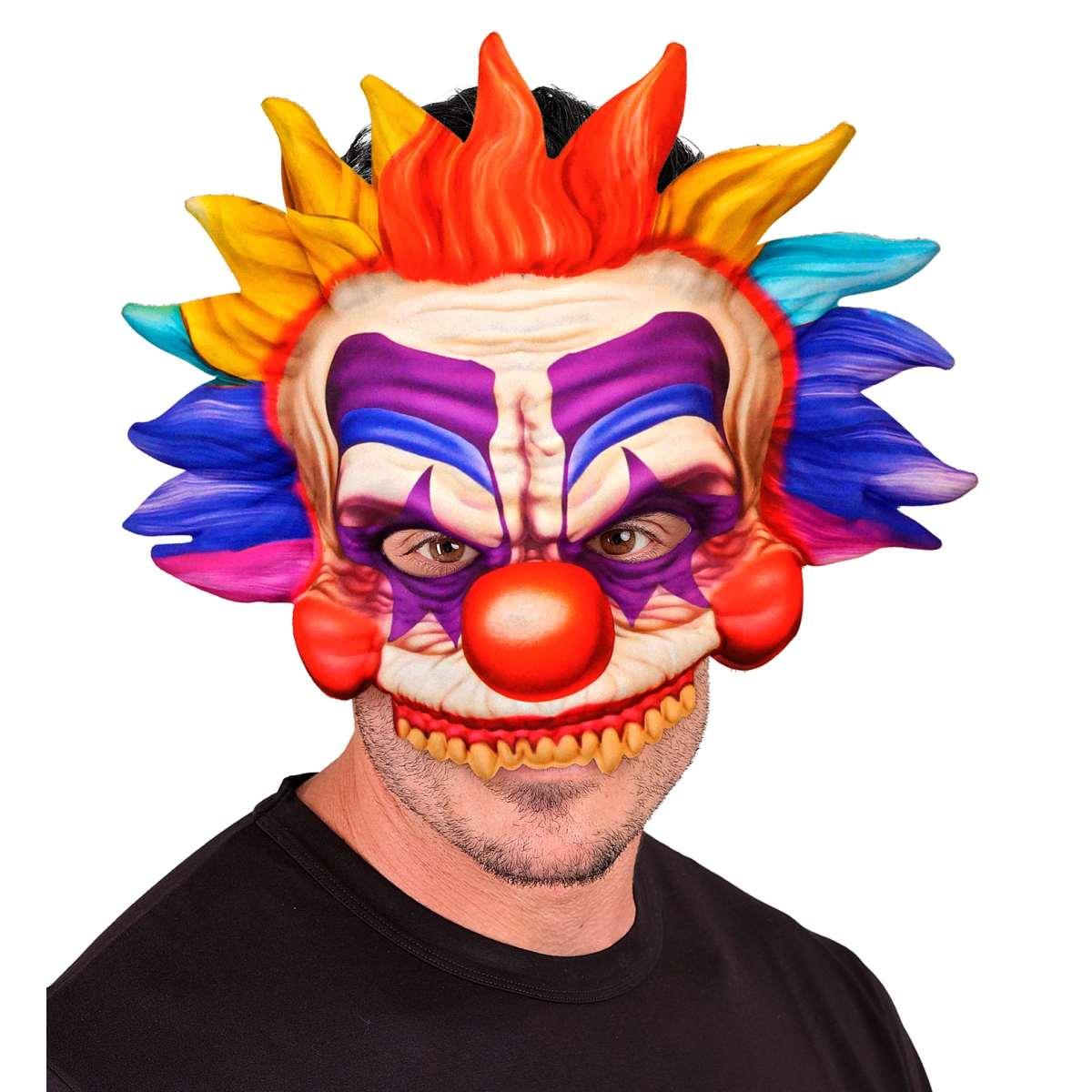 Maschera Viso Horror Clown Killer Tessuto |Widmann