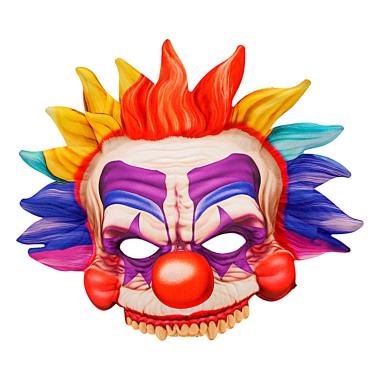 Maschera Viso Horror Clown Killer Tessuto |Widmann
