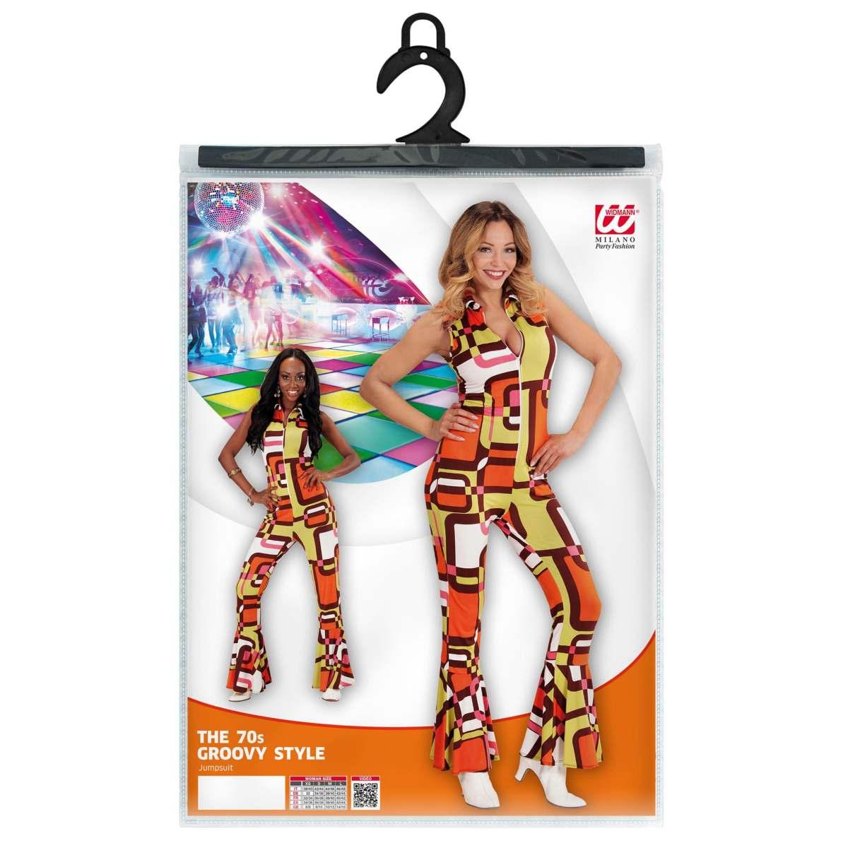 Costume Tuta Disco Anni '70 Tubes Arancio |Widmann