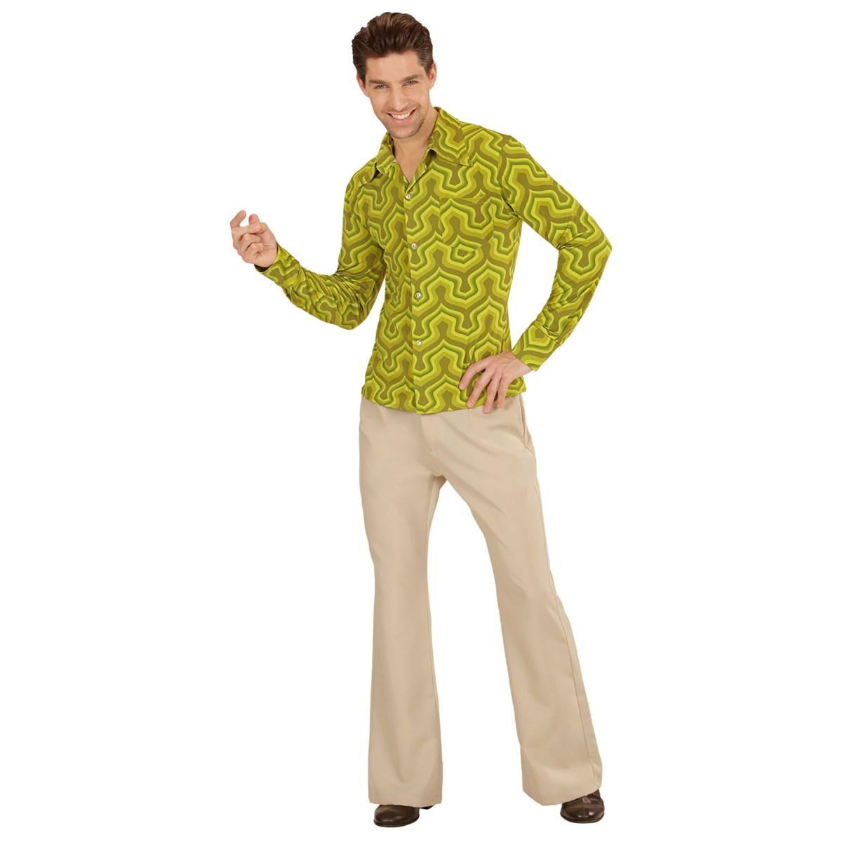 Camicia Fantasia Anni '70/'80 Verde |Widmann