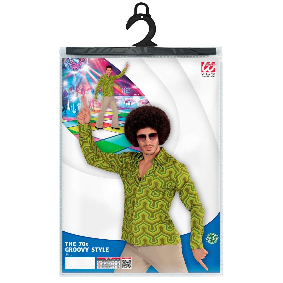 Camicia Fantasia Anni '70/'80 Verde |Widmann
