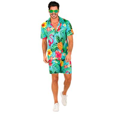 Costume Completo Summer Party Hawaii Azzurro |Widmann