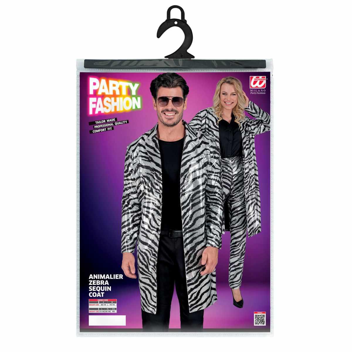 Cappotto Party Disco Animalier Zebra |Widmann