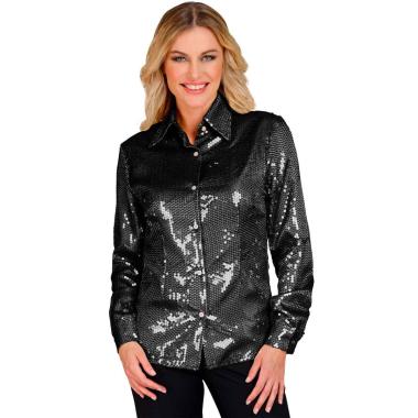 Camicia Party Disco Paillettes Nera |Widmann