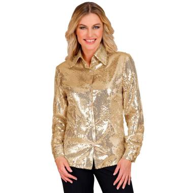 Camicia Party Disco Paillettes Oro |Widmann