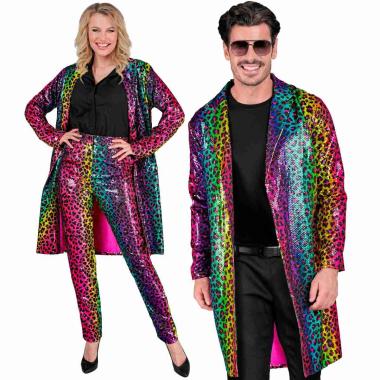 Cappotto Party Disco Animalier Leopardato Arcobaleno |Widmann