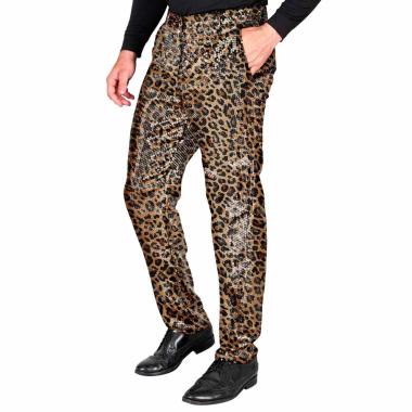 Pantaloni Anni Party Disco Animalier Leopardati con Paillettes |Widmann