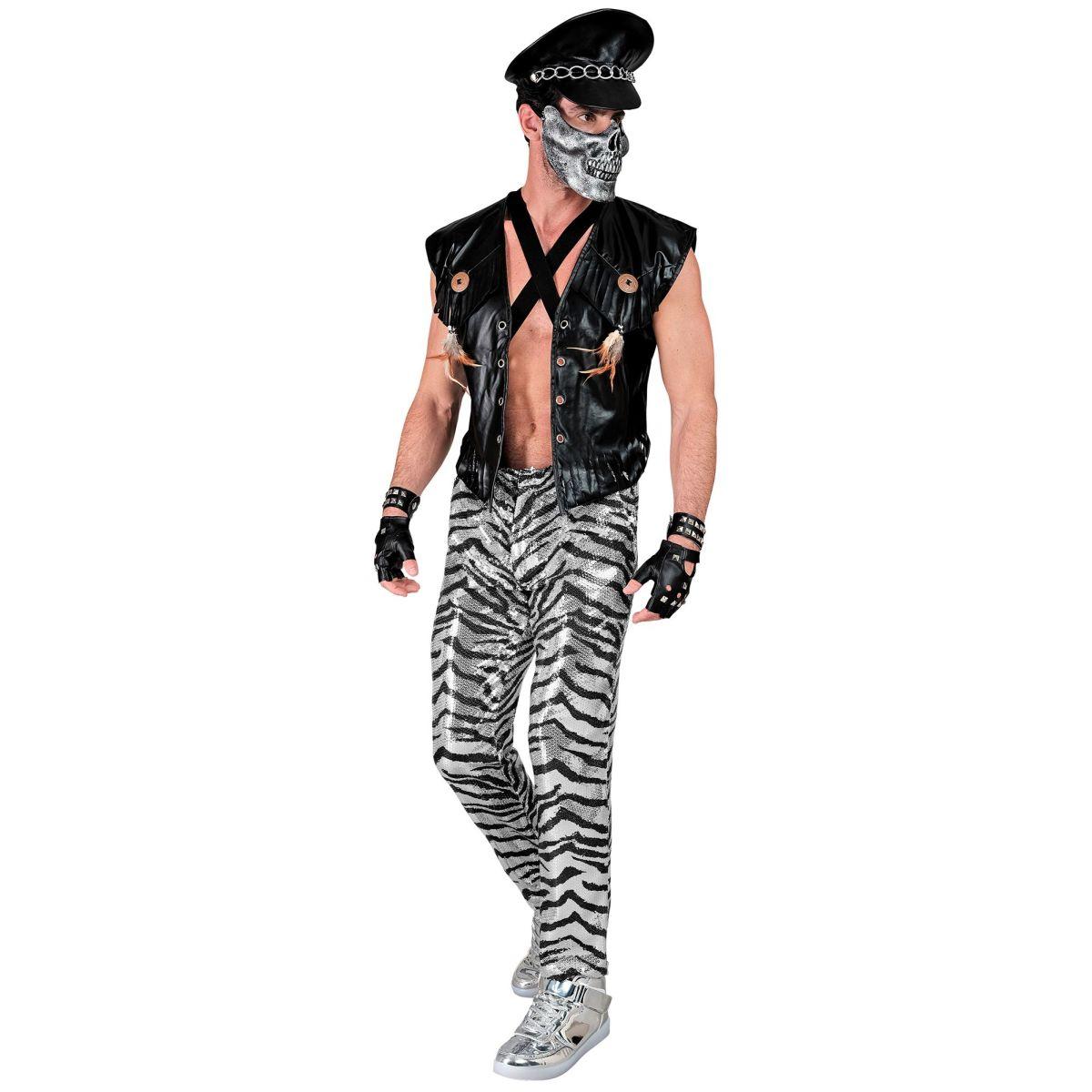 Pantaloni Anni Party Disco Animalier Zebrati con Paillettes |Widmann