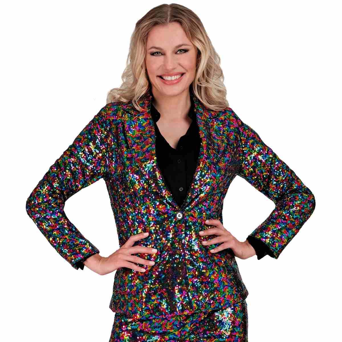 Giacca Party Disco Paillettes Multicolor |Widmann