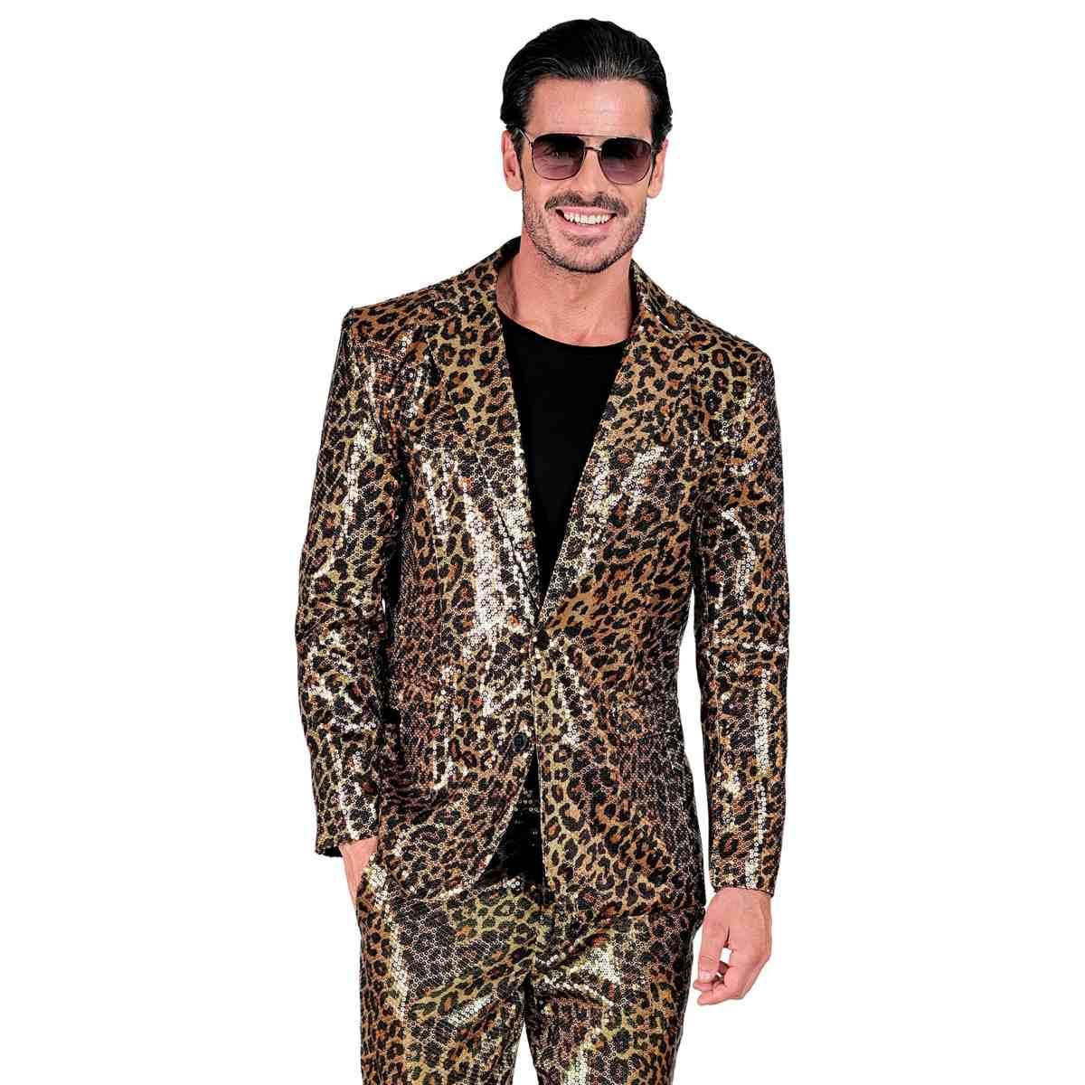 Giacca Party Disco Animalier Leopardata Paillettes |Widmann