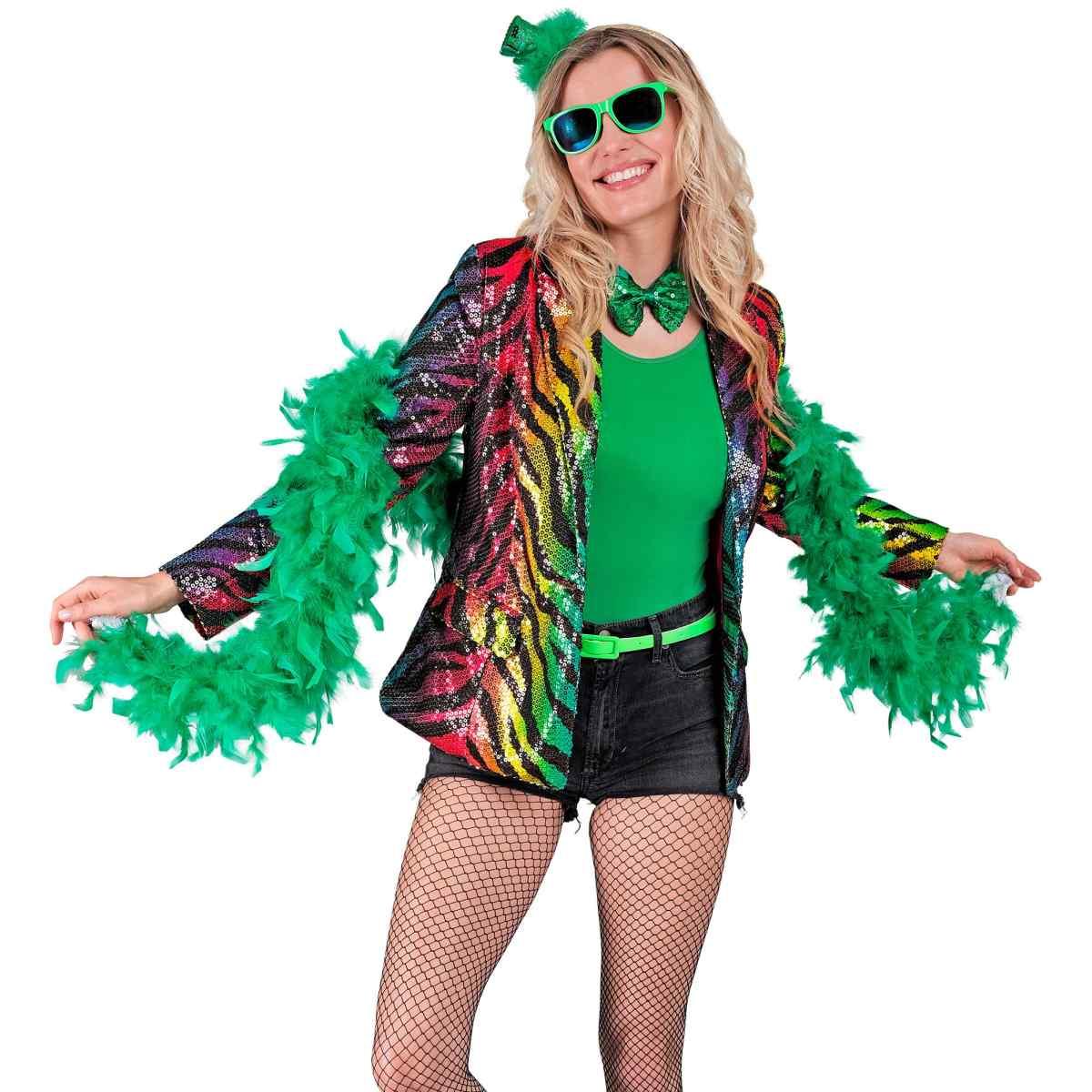 Giacca Party Disco Animalier Zebrata Paillettes Multicolor |Widmann
