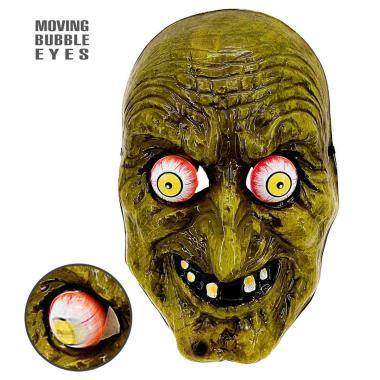 Maschera Viso PVC Horror Strega con Occhi Spalancati |Widmann