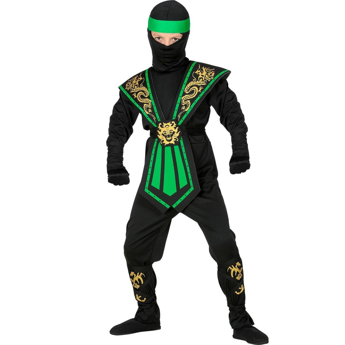Costume Ninja Nero Verde |Widmann