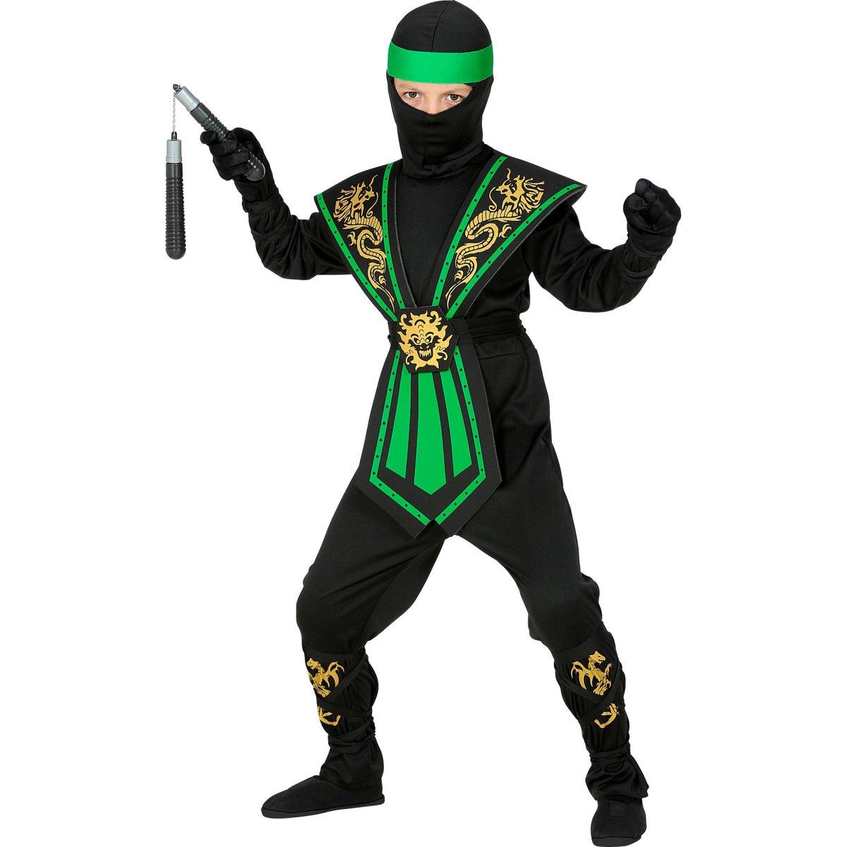 Costume Ninja Nero Verde |Widmann