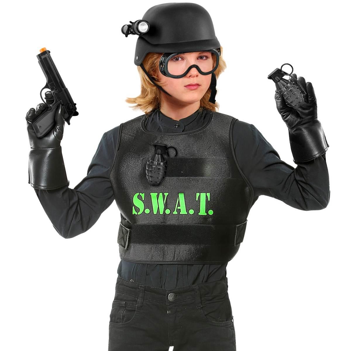 S.W.A.T Casco Occhiali e Armi Set pz.5 |Widmann