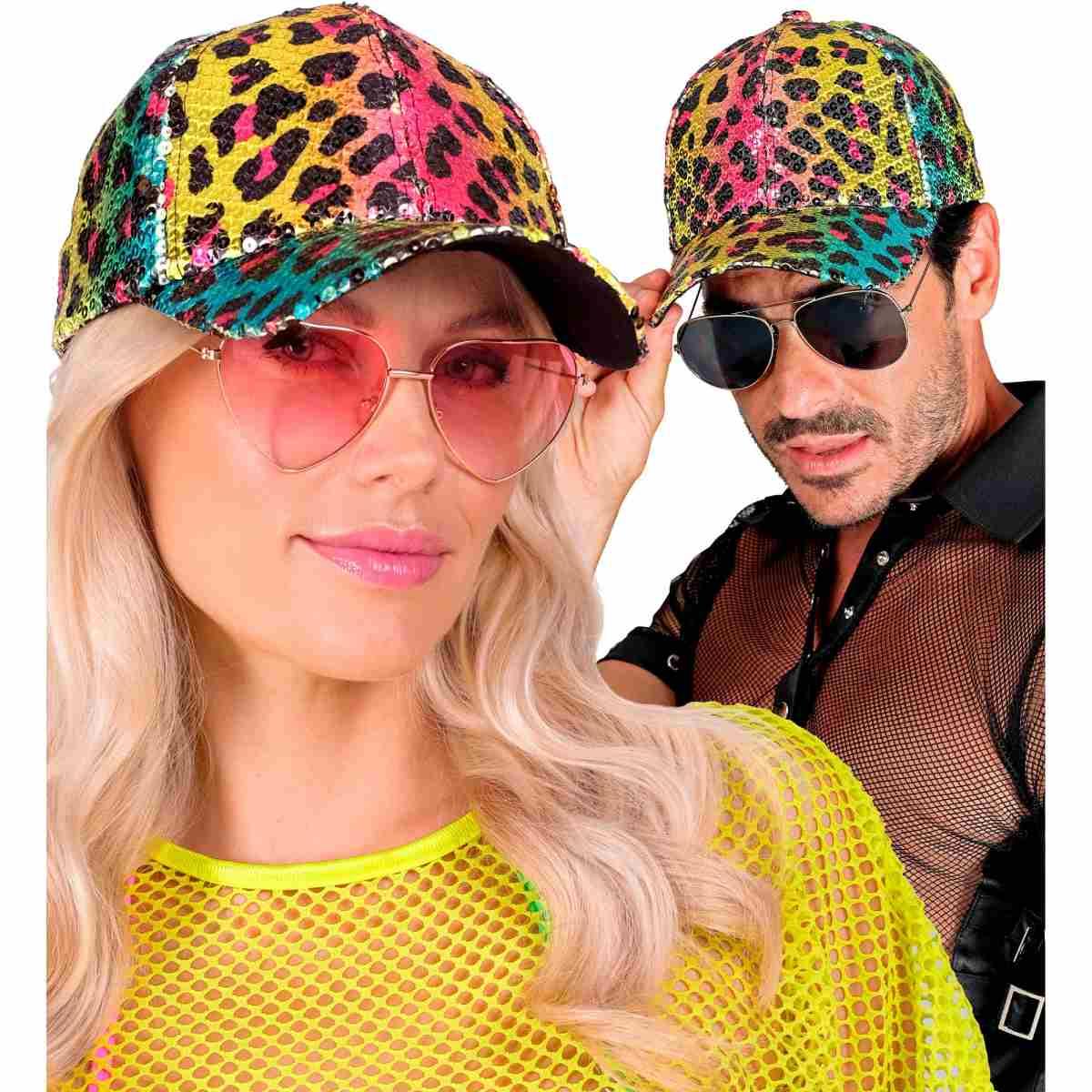 Cappello Berretto Animalier Leopardo Paillettes Multicolor |Widmann