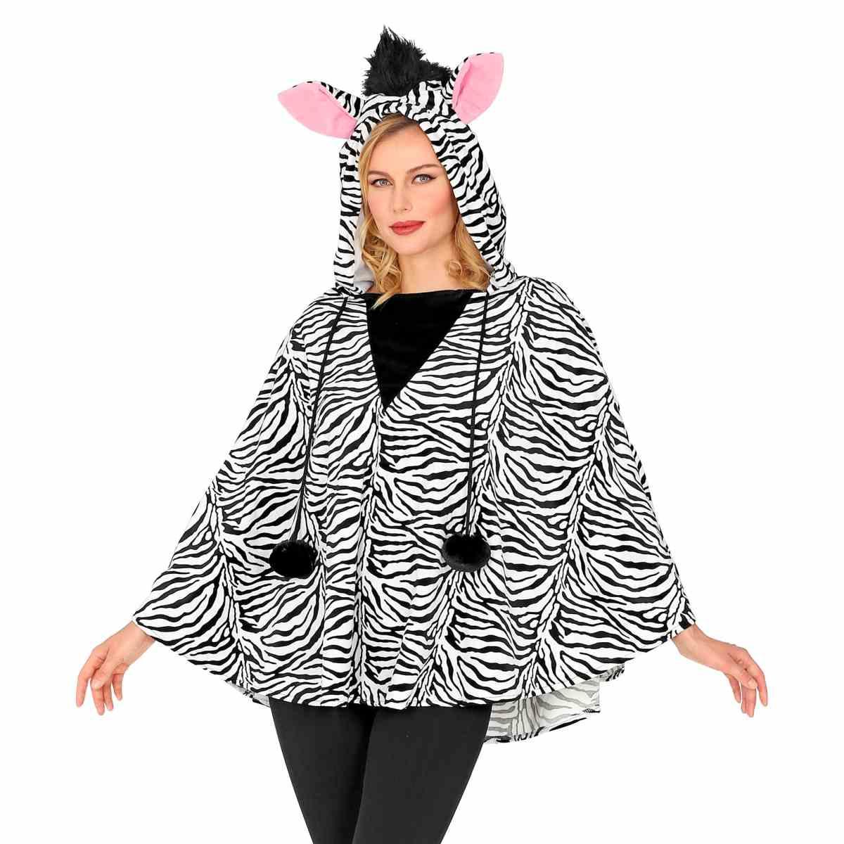 Poncho Zebra con Cappuccio |Widmann