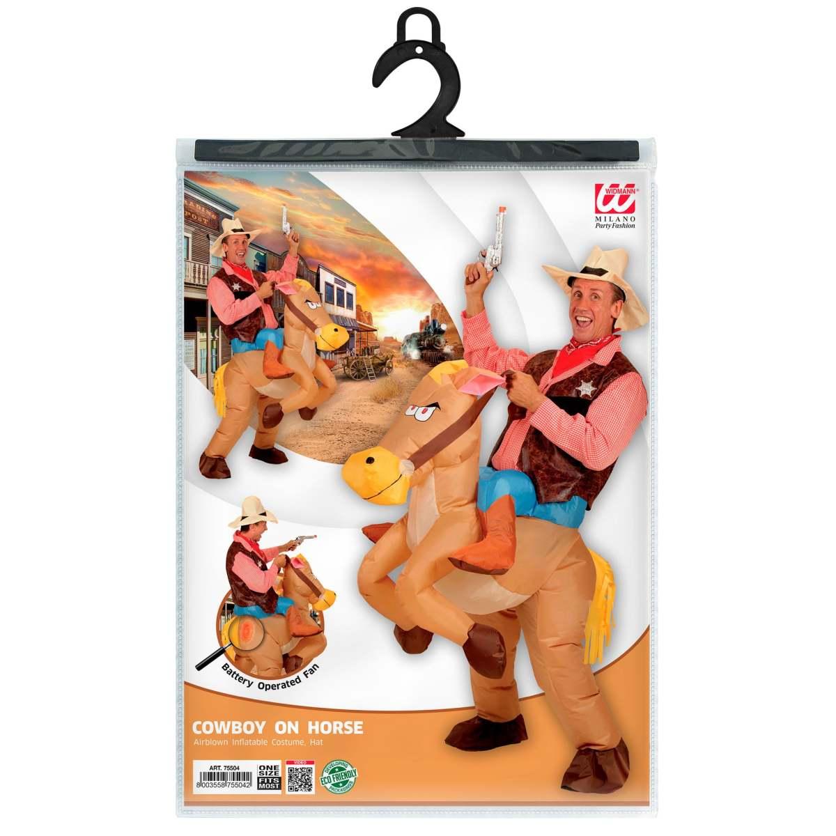 Costume Cowboy su Cavallo Gonfiabile |Widmann