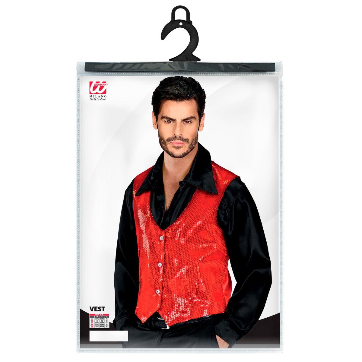 Costume Gilet Rosso con Paillettes |Widmann