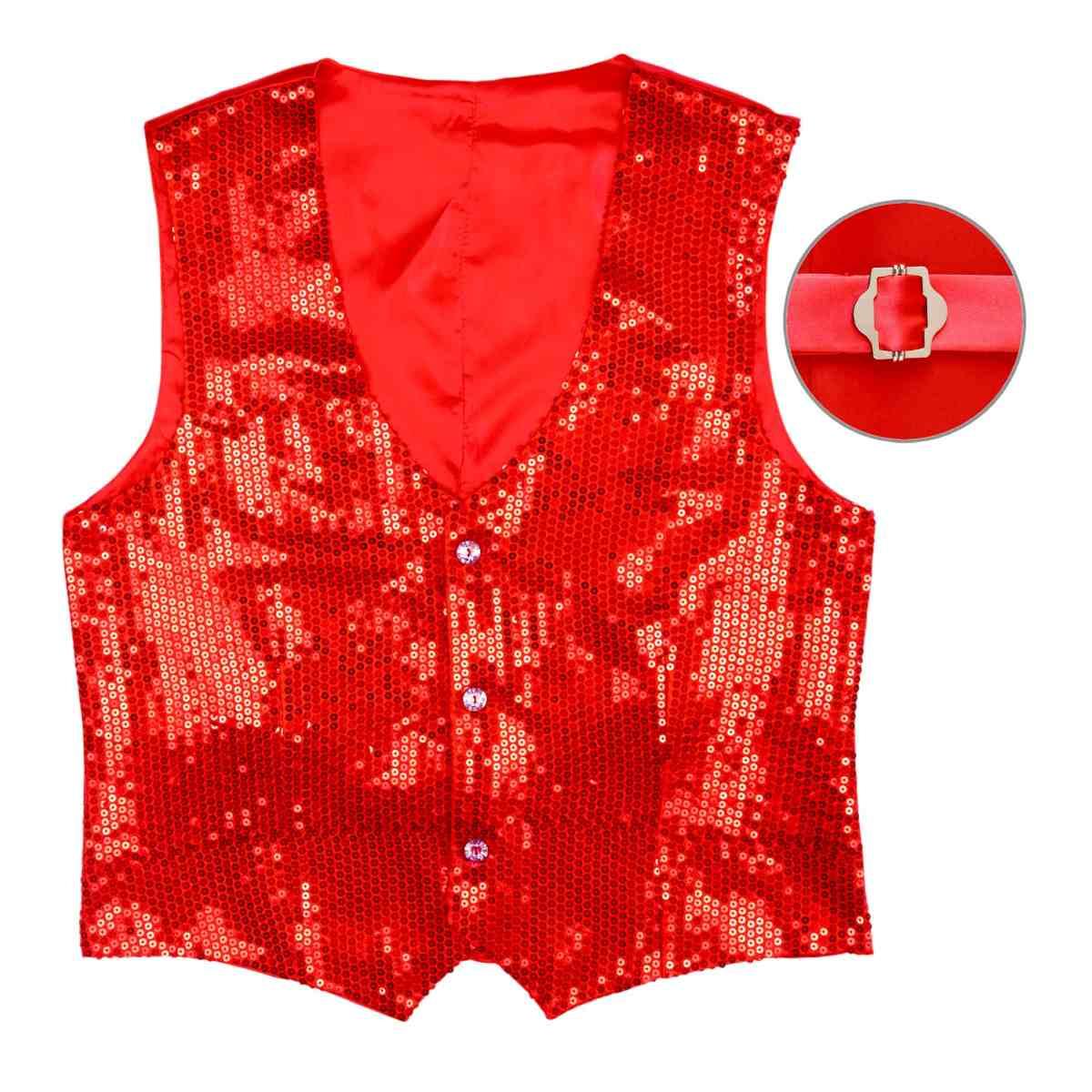 Costume Gilet Rosso con Paillettes |Widmann